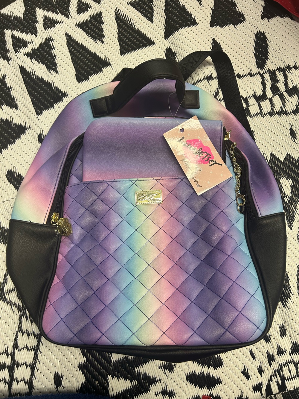 NWT Luv by Betsey Johnson Rainbow Charli Backpack